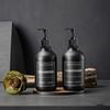 500ml Matte Black Lotion Bottle Plastic Refillable Bottle with Labels Wall-mounted Lotion Bottle Holder Shampoo Conditioner