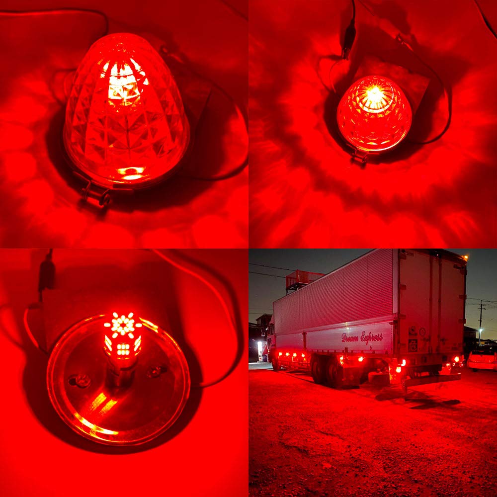 Discover winds Ultra Bright S25 G18 Single 24V Motorcycle to Truck! 3014 54SMD LED Bulb, Red, 2 Pack