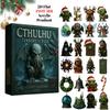 Cthulhu:Terrors of Yule  Advent Calendar 2025, 2D Flat Acrylic 24 Hanging Cthulhu Monsters Ornament, Gothic Advent Calendar for Monster Fans