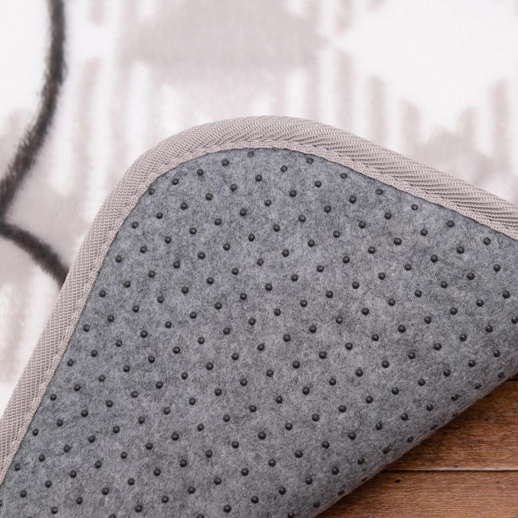 Senko Miffy Check Line 50 x 120 Character 28149 Rug, Approx. cm, Gray, Design, Non-Slip, Cute, Fluffy, Soft, Warm, Washable,