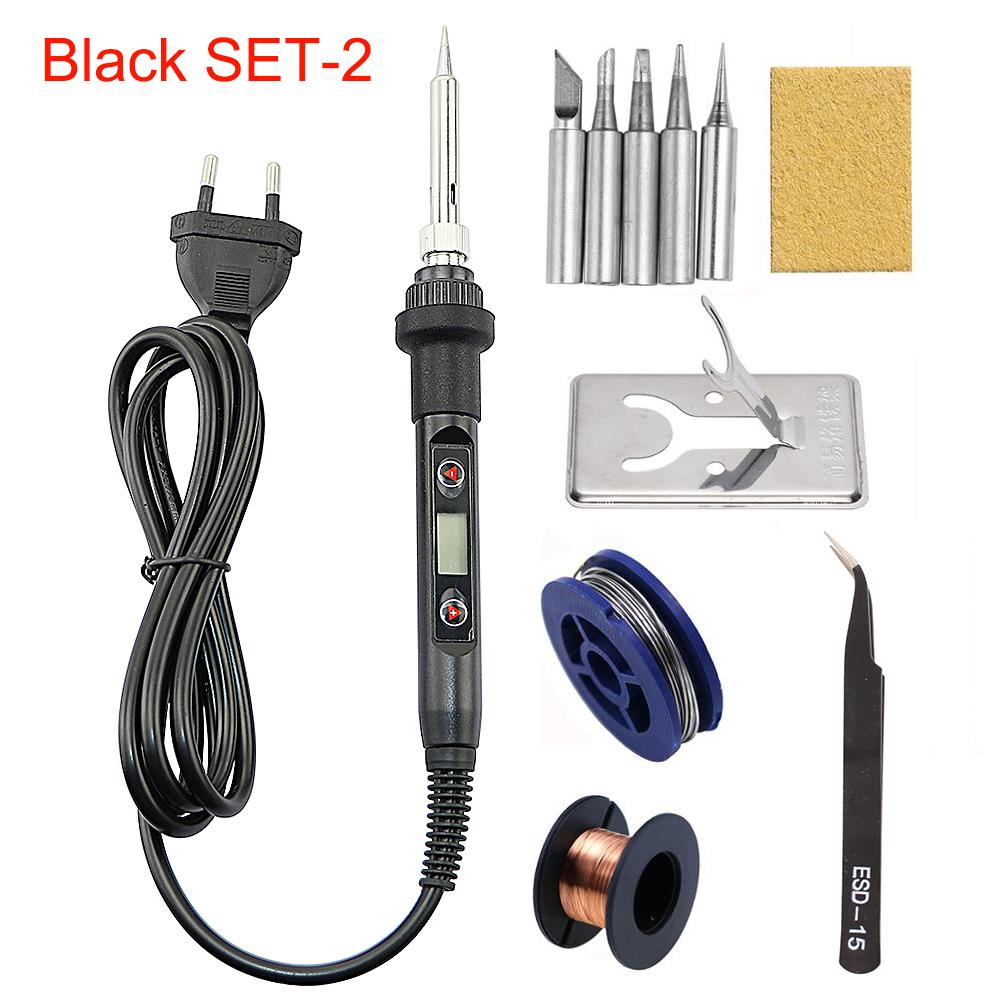 Adjustable Temperature Solder Iron 80W 220V / 110V LCD Electric Soldering Iron Welding Repair Tools