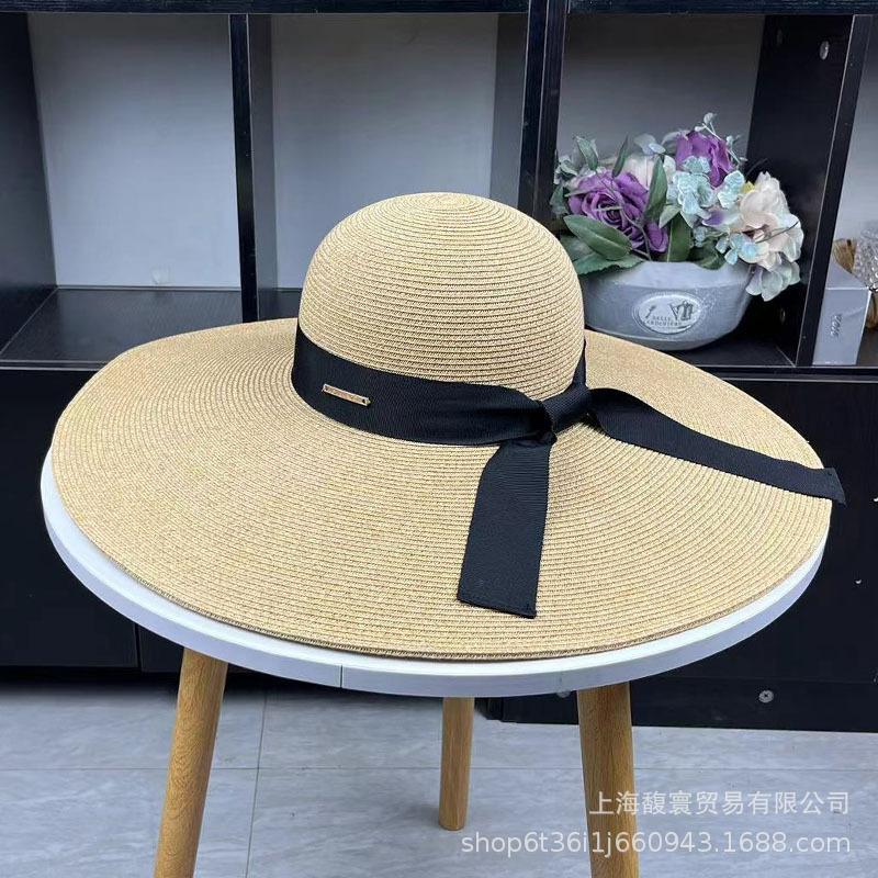Export European and American style summer simple holiday style beach hat sunscreen sunshade seaside straw hat sun hat foldable