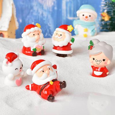 Sevimli Komik Noel Baba Kardan Adam Bebekler Araba Mikro Manzara Süsleri Oyuncak Noel Partisi Dekorasyonu Ev Masaüstü Reçine El Sanatları Hediyeler