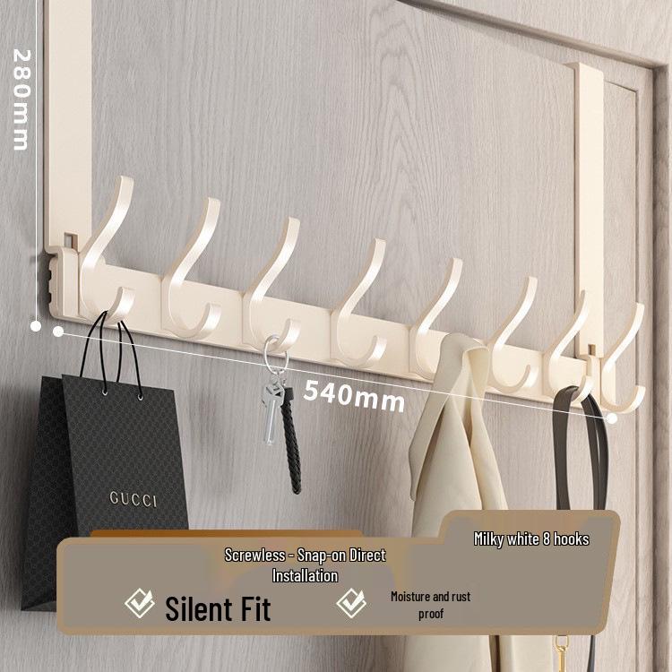 Over-the-Door Coat Rack & Shelf Combo - No-Drill Hanger for Bedroom & Doorway