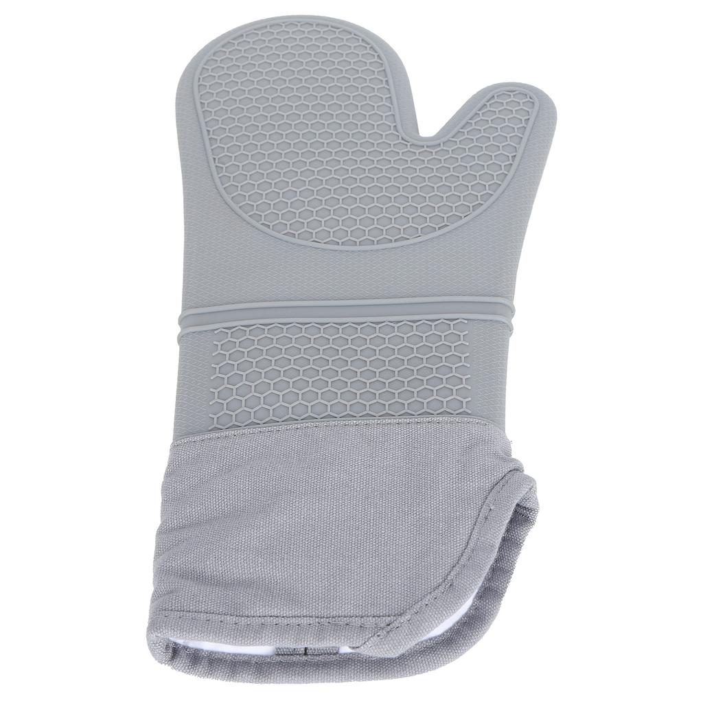 Oven Mitts Oblique Mouth Texture Silicone Nonslip Soft   Flexible To Use Cotton Lining Silicon Oven Mittens(  )