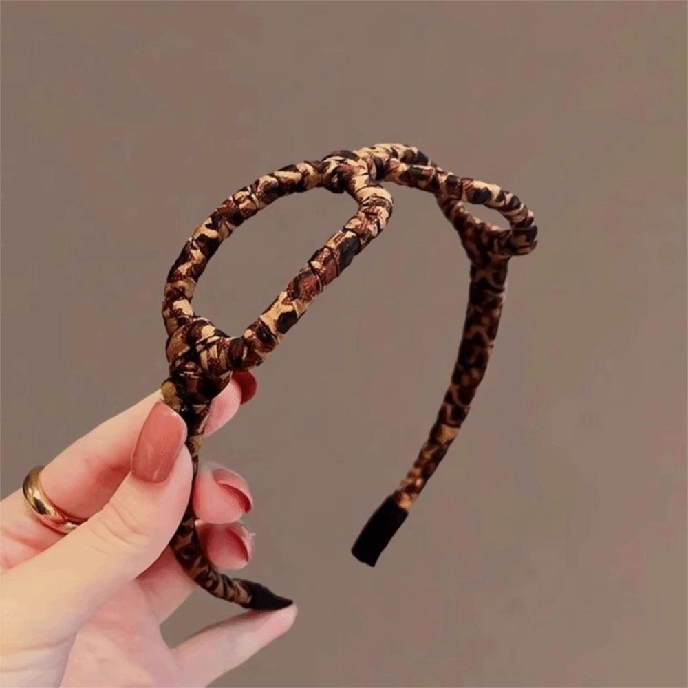 Styling Kopfschmuck Braunes Stirnband Leopardenmuster 2in1 Brillen-Stirnband Haarnadel Leopardenmuster Brille Damen