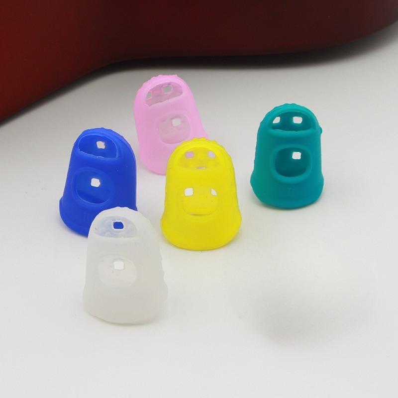 5pcs Multifunctional Silicone Thimbles Hollowed Out Breathable Protective Finger Sleeve Guitar Finger Cover