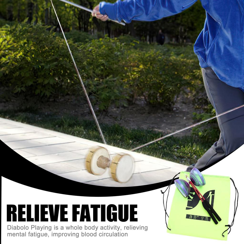 1 Set Professional Diabolo Of Triple Bearing DiaboloToy Diabolo Yoyo Chinese DiaboloToy Bearing Fitness Toy For Elderly NEW