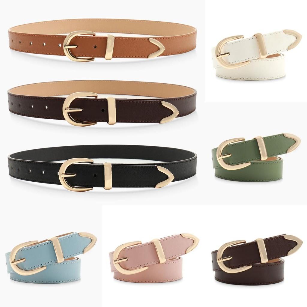 Simple Faux Leather Belt For Women With Alloy Buckle Suitable For Work And Daily Use