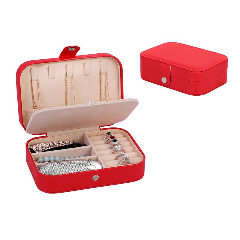 Portable PU Jewelry Box for Earrings, Necklaces, and Rings
