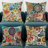 Retro Country Floral Pattern Throw Pillow Cover With Short Plush Print Living Room Sofa Decoration Cushion Cover Pillow Covers