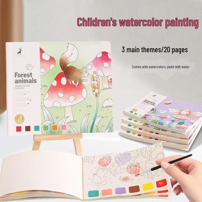 Creative Watercolor Cartoon Graffiti Book: Children's Drawing with Built-in Paint and Gouache Paper
