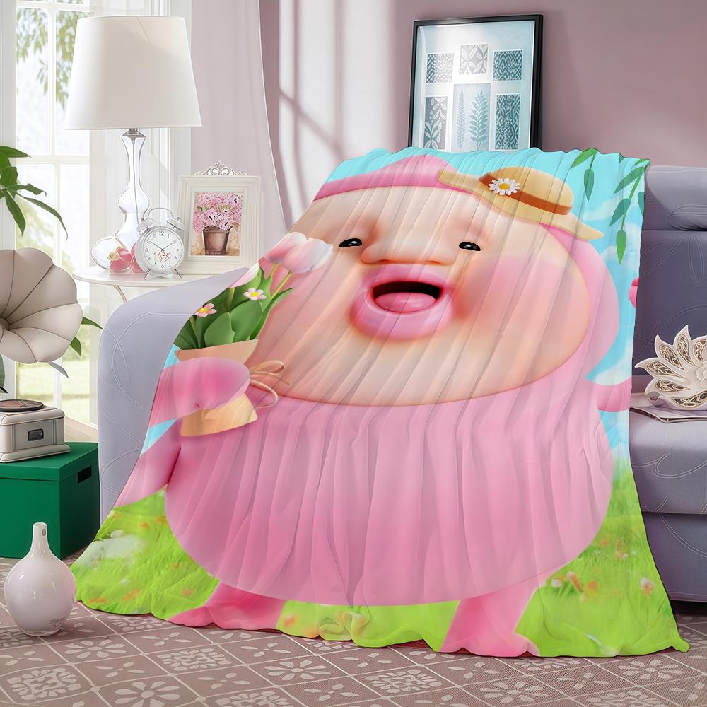 Cartoon Cute K-KOBITOS Blanket Warm And Soft Suitable For Bedroom Living Room Sofa Bed Office Travel Camping