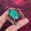 Malachite Pendant Genuine Gemstone Jewelry Copper Wire Wrapped Handmade Pendant