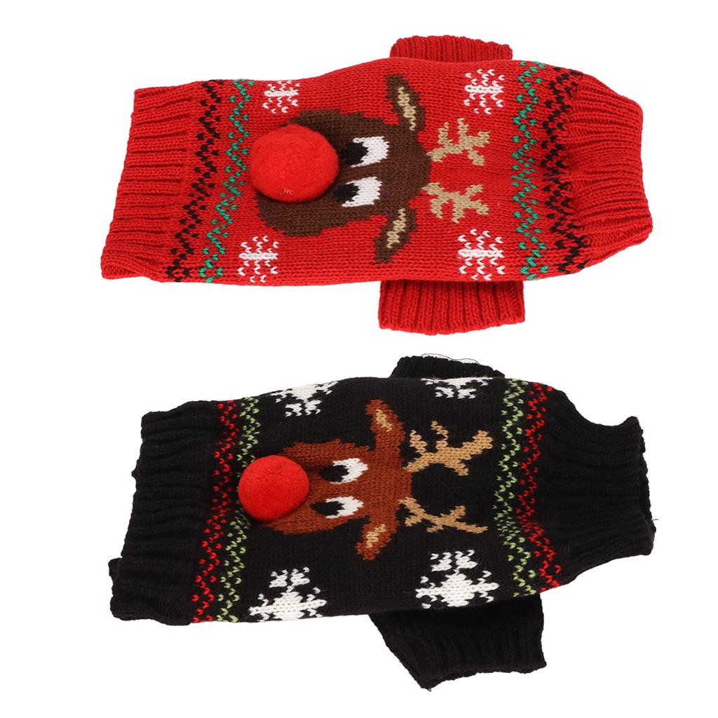 Dog Snow Sweaters Thickening New Year Christmas Dog Holiday Sweaters Dogs Clothes Xmas Decorations for Small Medium Dogs