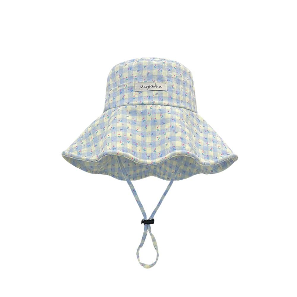 Floral Plaid Fisherman Hat Adjustable Sunscreen Hat Fashion Sunshade Hat  Summer