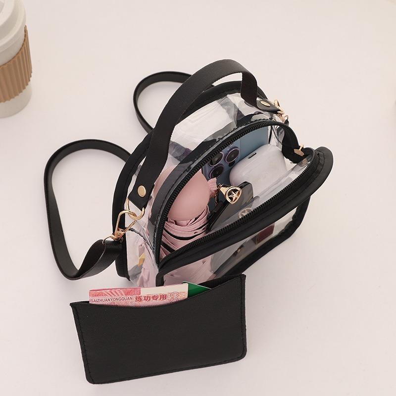 Backpack summer transparent jelly bag pvc fashion messenger bag small schoolbag