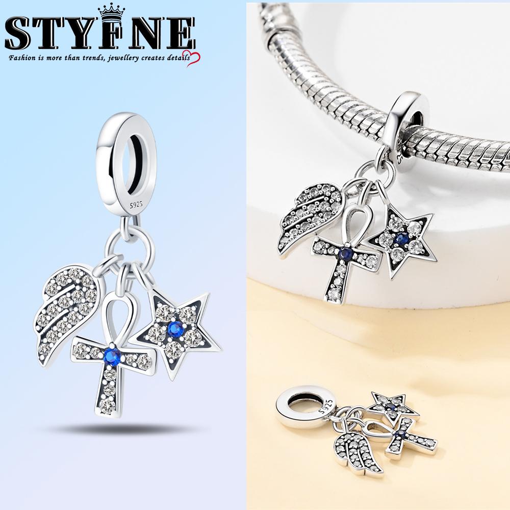 Classic Copper Holy Angel Cross Charms Beads Pendants For Women Fit Original Bracelets Diy Jewelry Gift