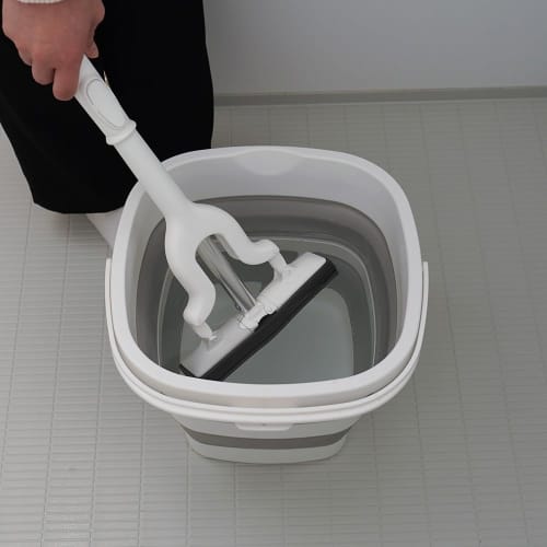 [Online Exclusive Color] Azuma Water Absorbent Mop with Super Absorbent Wringer, Mini, 43cm Long, 19cm Wiping Width, Easy Wringing, White