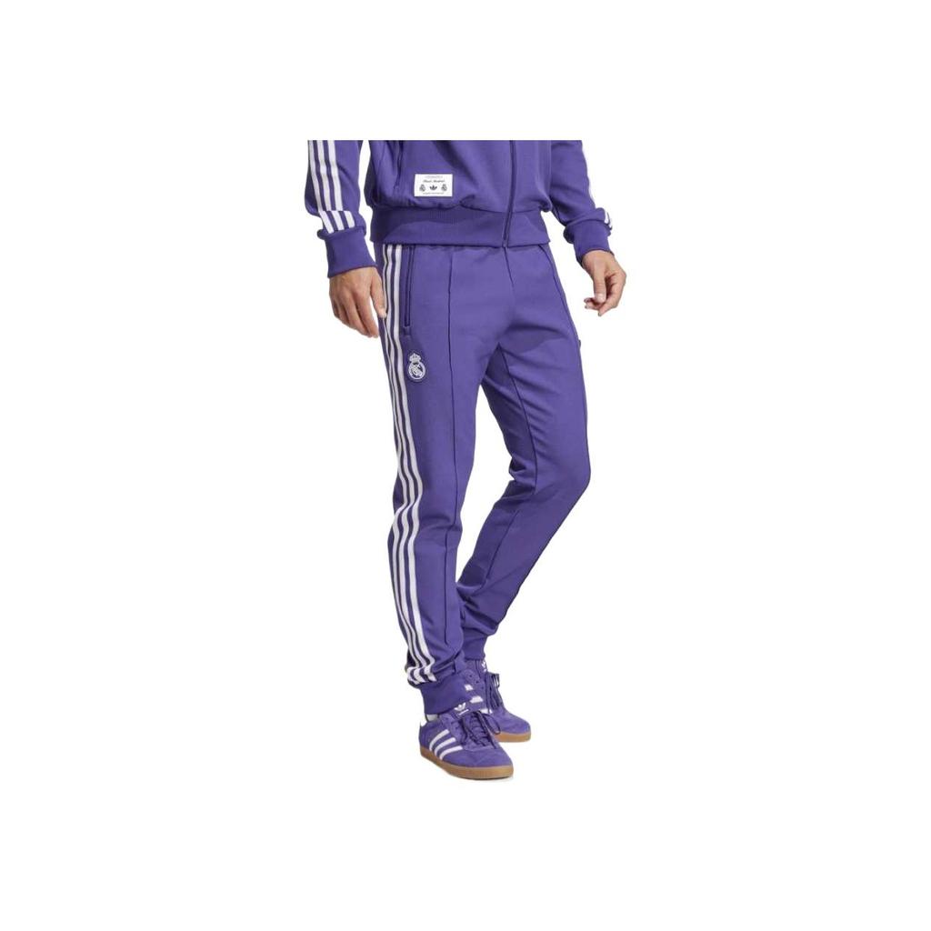 adidas Originali Real Madrid Icon Casual Comodi Morbidi Pantaloni Sportivi in Maglia alla Moda da Uomo Pantaloni Fondo Viola JF2579