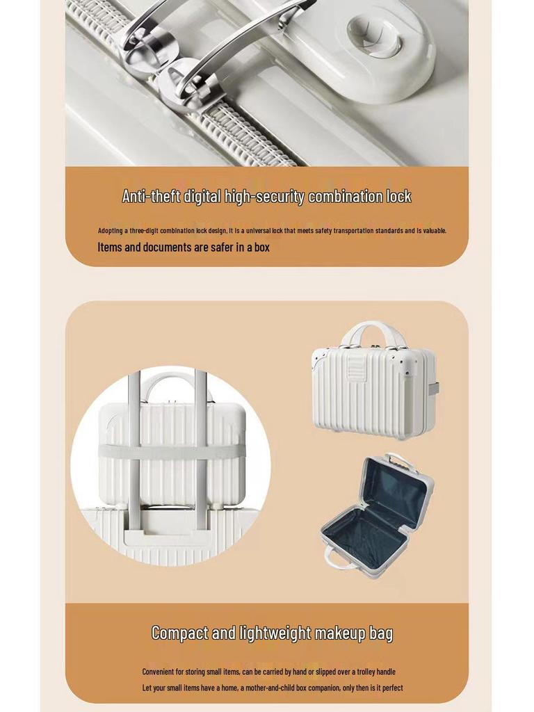 Retro Trolley Suitcase with Universal Wheels & Combination Lock - Durable, Large Capacity for Women, Men, Students