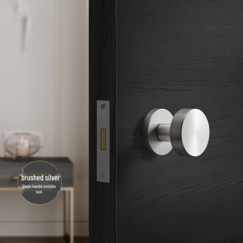 Versteckter Minimalistischer Weißer Runder Türgriff für Schlafzimmer