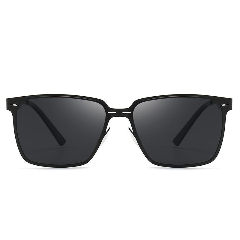 Men's Polarized Stainless Steel Square Sunglasses - Classic Retro Outdoor Driving, Fishing, and Cycling Glasses