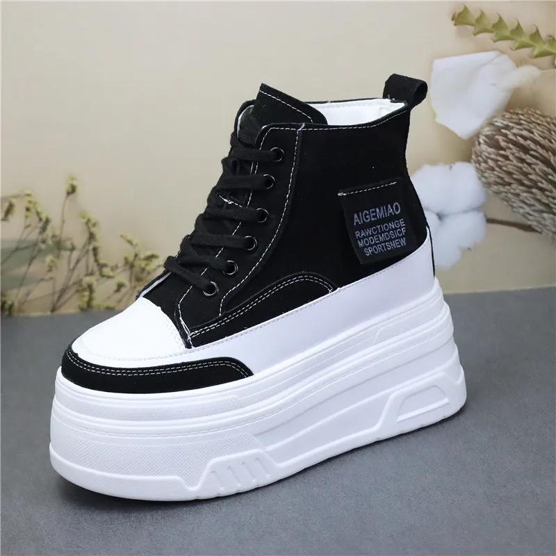 Fashion 14cm Women Ankle Boots Platform Wedge Sneakers Boots Spring Autumn Summer Boots Shoes for Women Booties