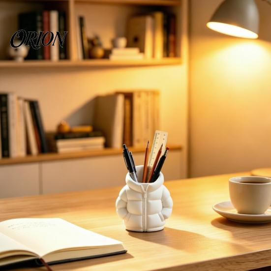 Smooth Surface Pen Holder 3D Printed Down Jacket Holder, Funny Puffer Pencil Creative Desk Organizer Mini for Office Supplies, Cute Stationery
