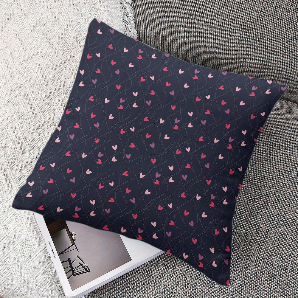 Midnight Heart square Jacquard Pillow Cover for Sofa Office Waist Cushion Cover Home Decorative Pillowcase