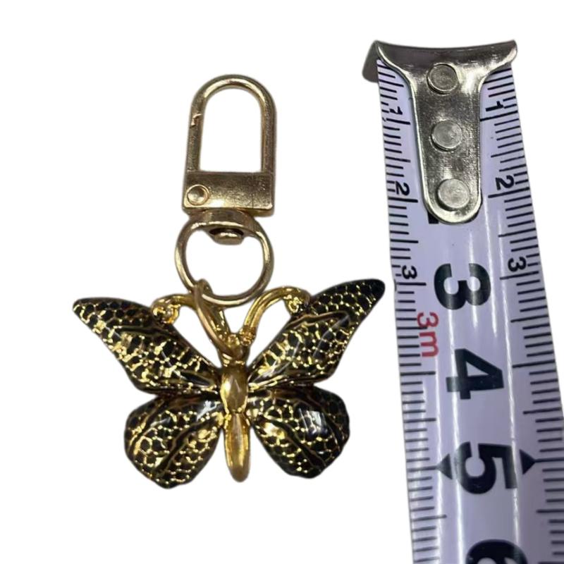 10Pcs Gradient Color Alloy Pendant Key Ring Clip Hook Butterfly Enamel Keychain For Handbag Backpack Car Keys Diy Accessory