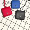 Portable Hanging Neck Headphone Bag PU Leather Small Coin Purse Elegant Lanyard Lipstick Bag  Lady
