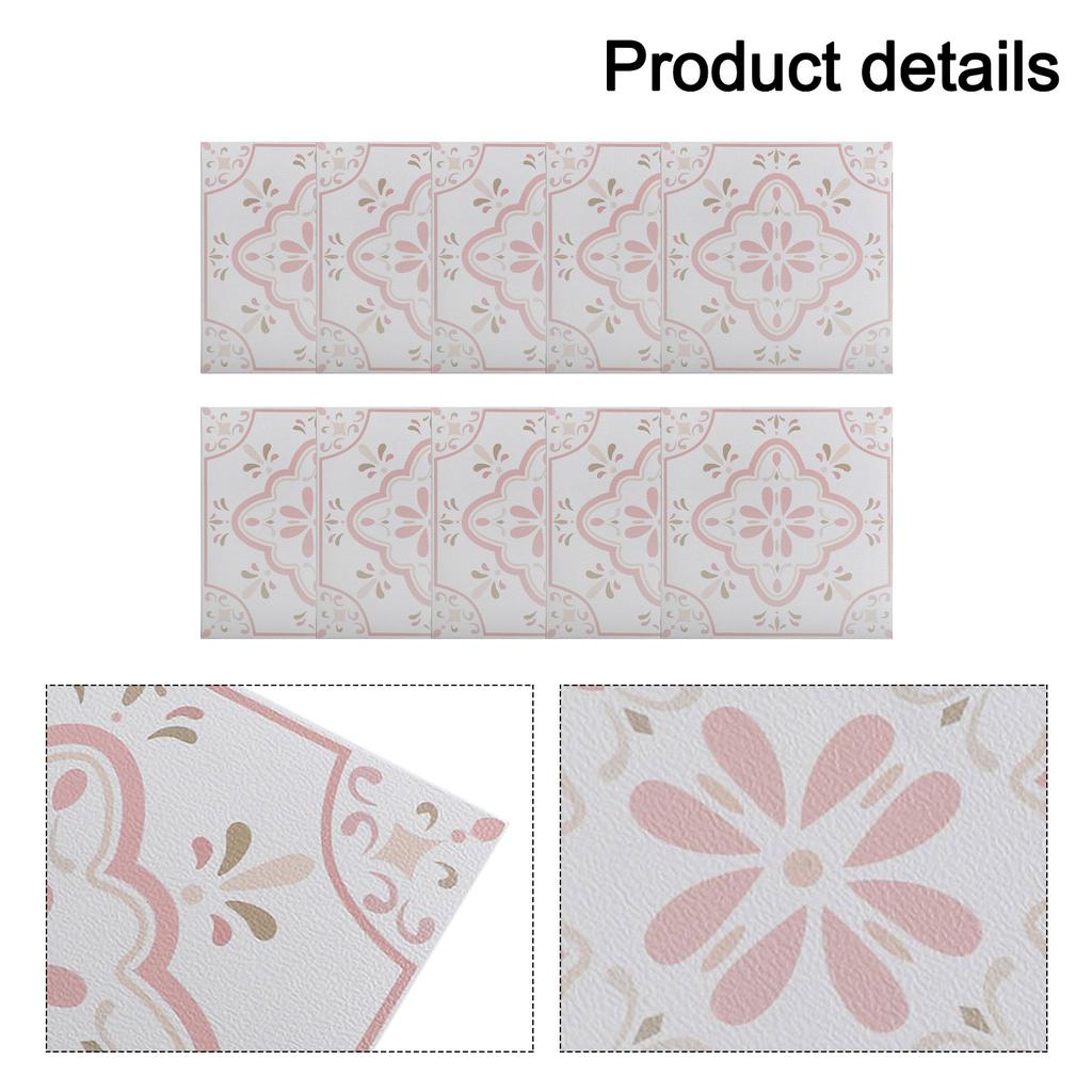 Pink Pattern Stickers Waterproof Tile Stickers DIY Decoration