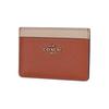 Coach Card Case 10 Leather Mini Wallet Women Wallets Orange White 2843G-B4QQS