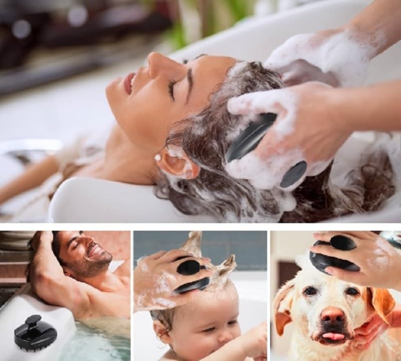 CREPUSCOLO Shampoo Brush Scalp Brush Scalp Massage Scalp Care Silicone 16 Colors (Pink)