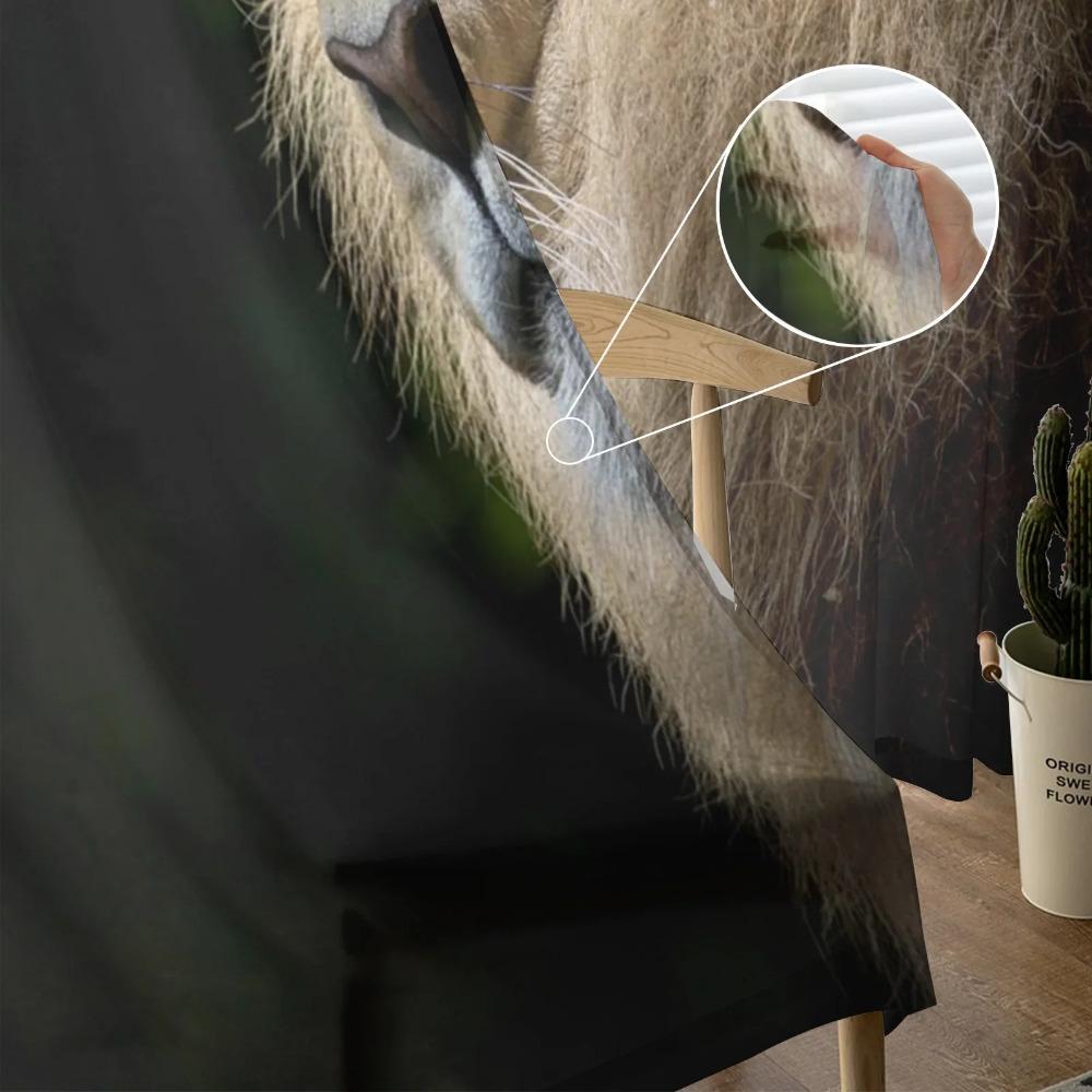 Afrikanische Wildtiere Löwe Transparente Vorhänge Wohnzimmerfenster Tüllvorhänge für Schlafzimmer Küche Heimdekoration Voile-Drapierungen