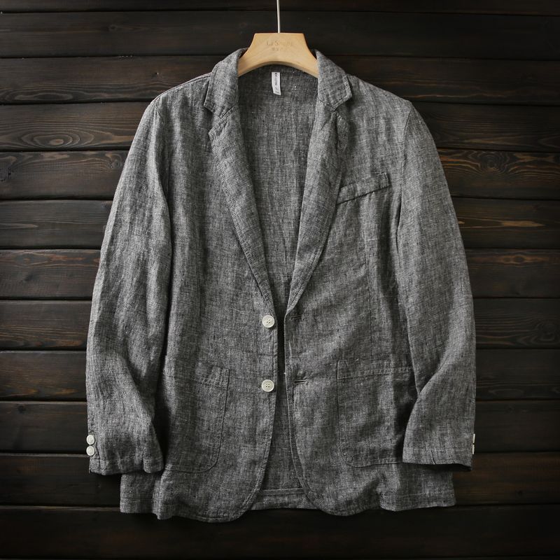 

Репутация Продолжается Натуральный 100/Лен Антибактериальный Влагопоглощение Дышащий Мужской Осень Досуг Деловой Костюм Верхняя Одежда Тонкий Gray 3XL