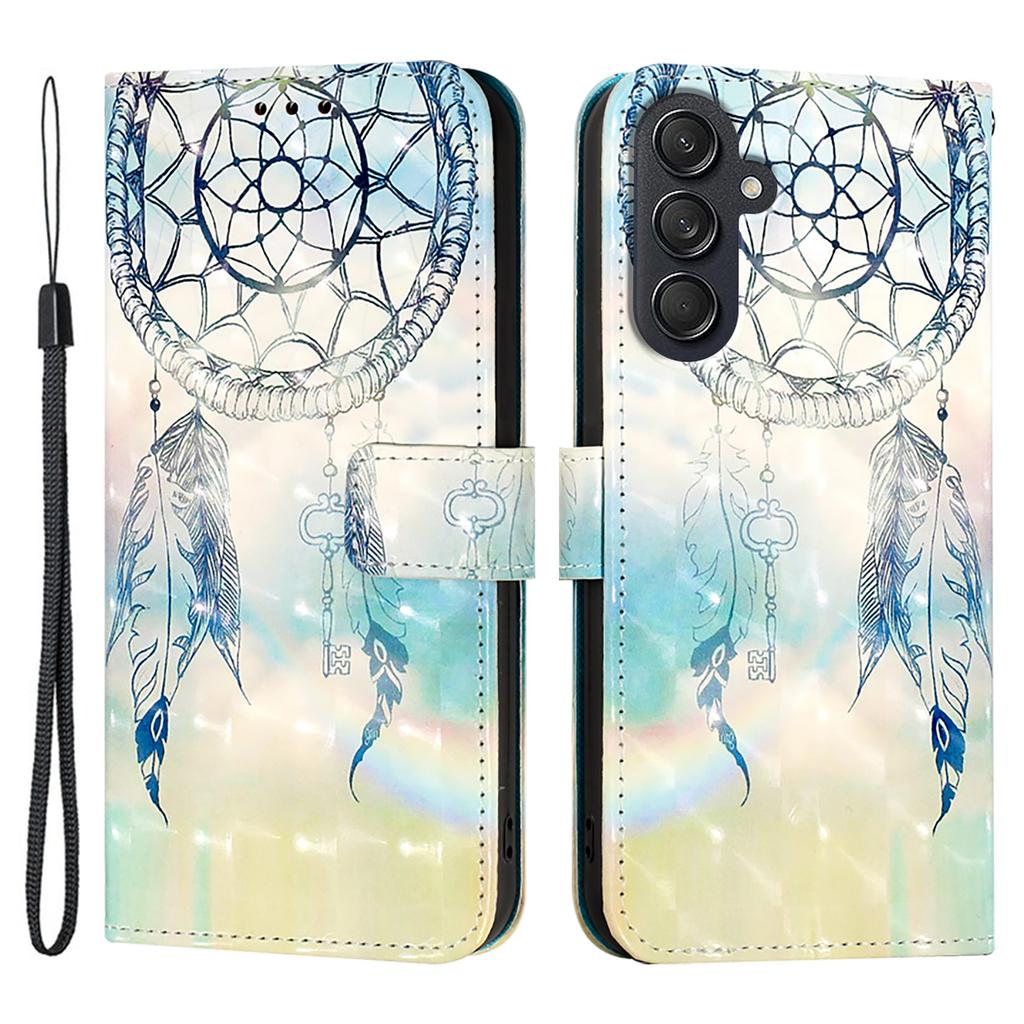 For Samsung Galaxy M55 5G/C55 5G/F55 5G Leather Case Pattern Printing Wallet Stand Mobile Cover with Strap