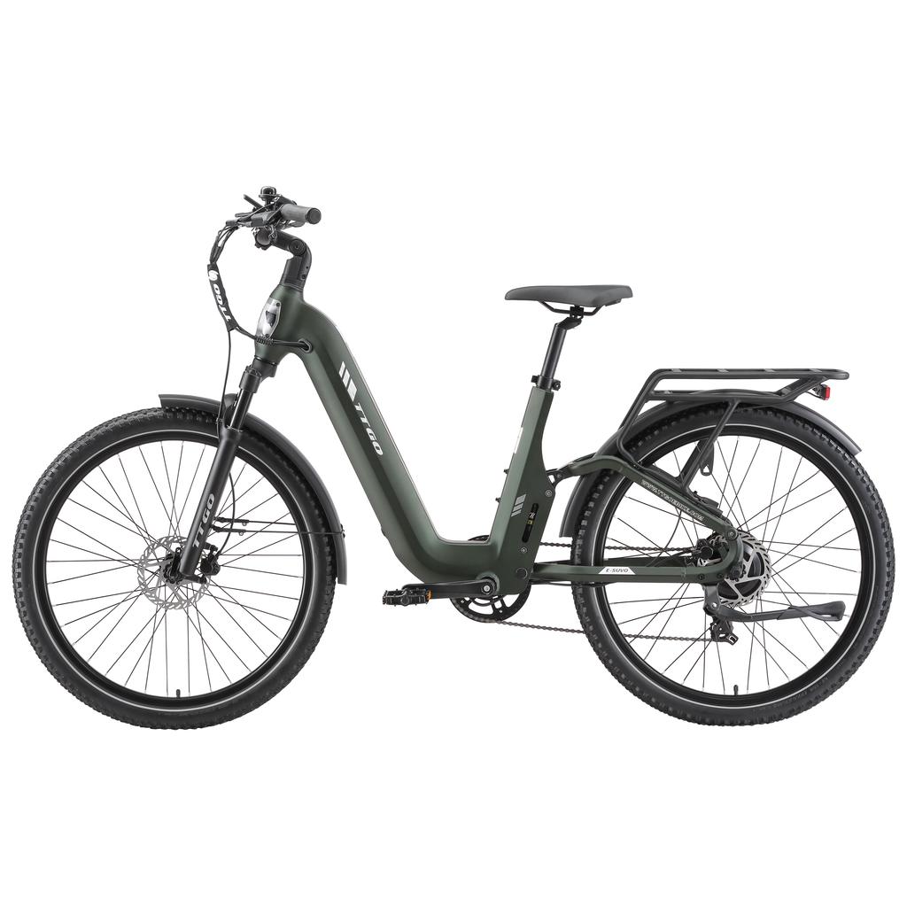 TTGO E-SUVO Miejski Elektryczny Rower Komutacyjny Silnik 250W Bateria 48V15Ah Opony 27,5 Calowe Prędkość 25KM/H Zasięg 120KM E-Rower Terenowy