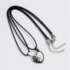 Couple Heart Necklace Cute Cartoon Cat Pendant Necklace Simple Color Black Animal Necklace Jewelry Gift For Girl Boys