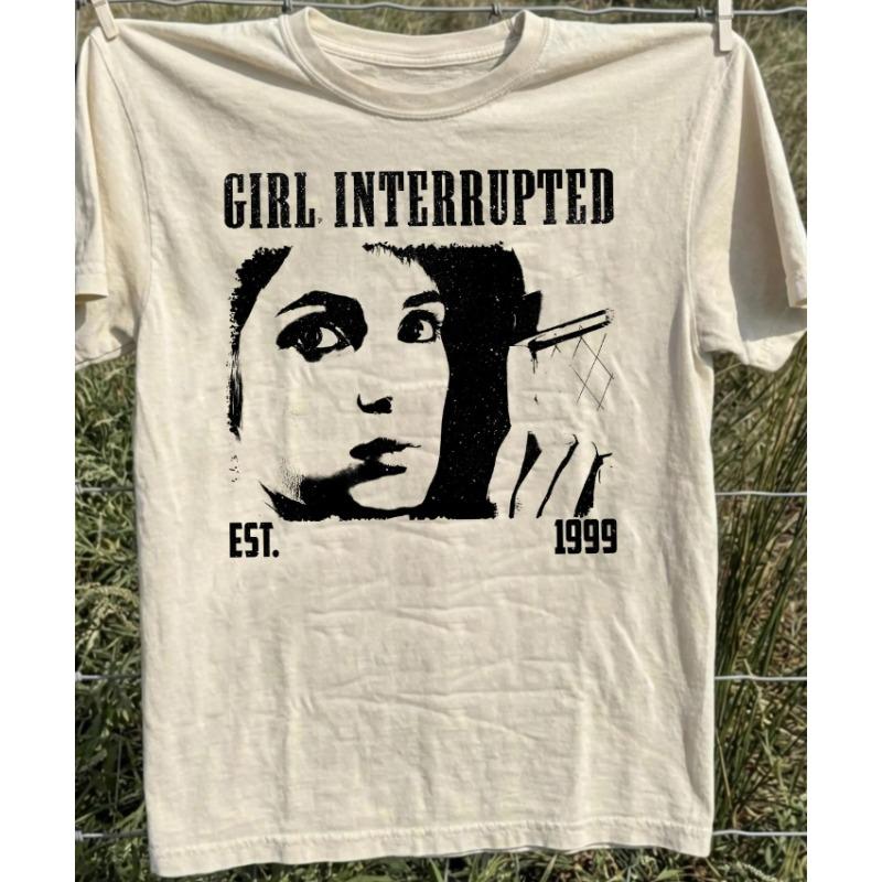 Mädchenunterbrechung Filmthema T-Shirt Geeignet für Unisex und Unisex Sommer Neu Y2k Harajuku Stil Retro Lässiges T-Shirt