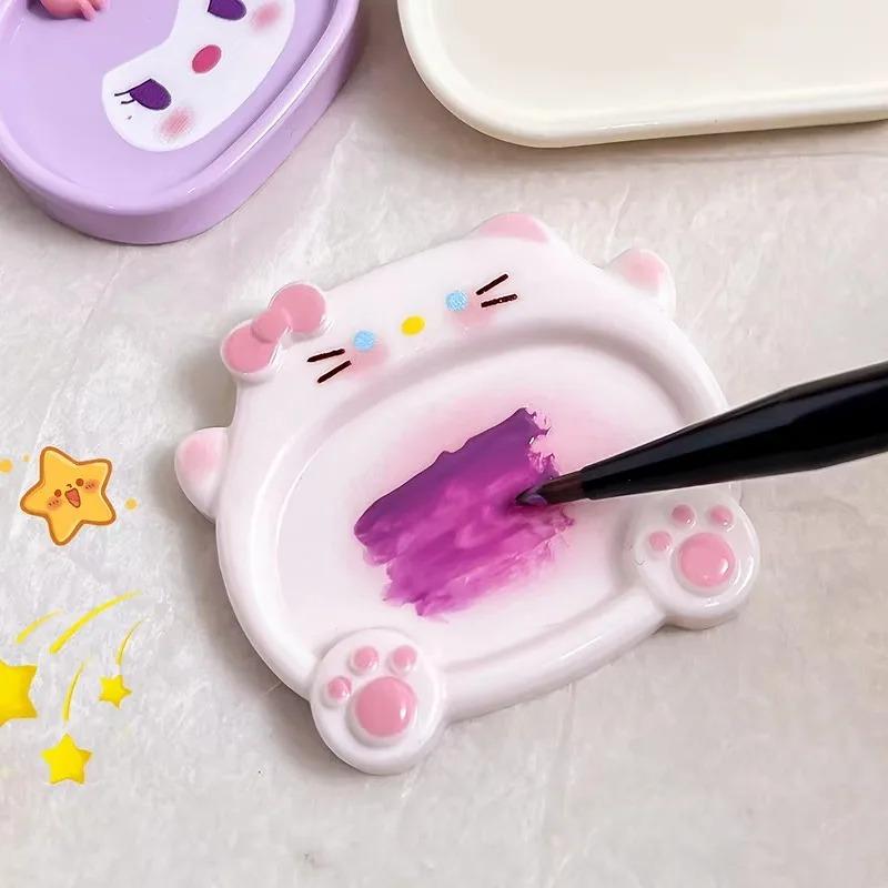 Cute Cartoon Pig Cat Palette DIY Mini Portable Nail Art Palette Manicure Organization Nails Polish Templates Painting Boards