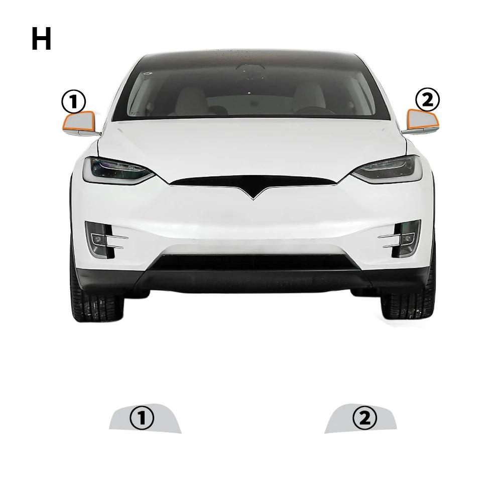 Önceden Kesilmiş PPF Araba Farları Koruyucu Film TPU Tesla Model 3 Y X S İçin - Şeffaf Çizilmeye Dayanıklı Dikiz Aynası