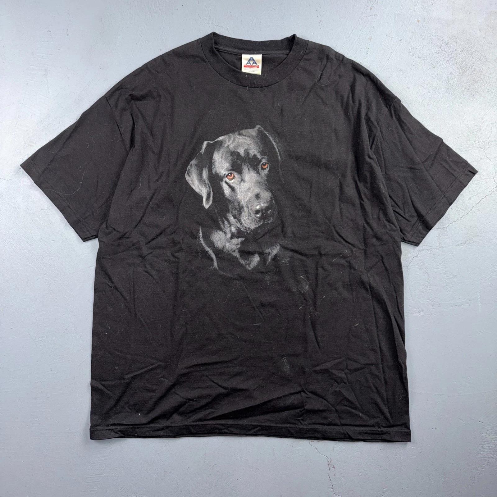 

Black Lab Dog VTG T Shirt Art Photograph Animals Grunge Music Ducks Graphic 2XL L