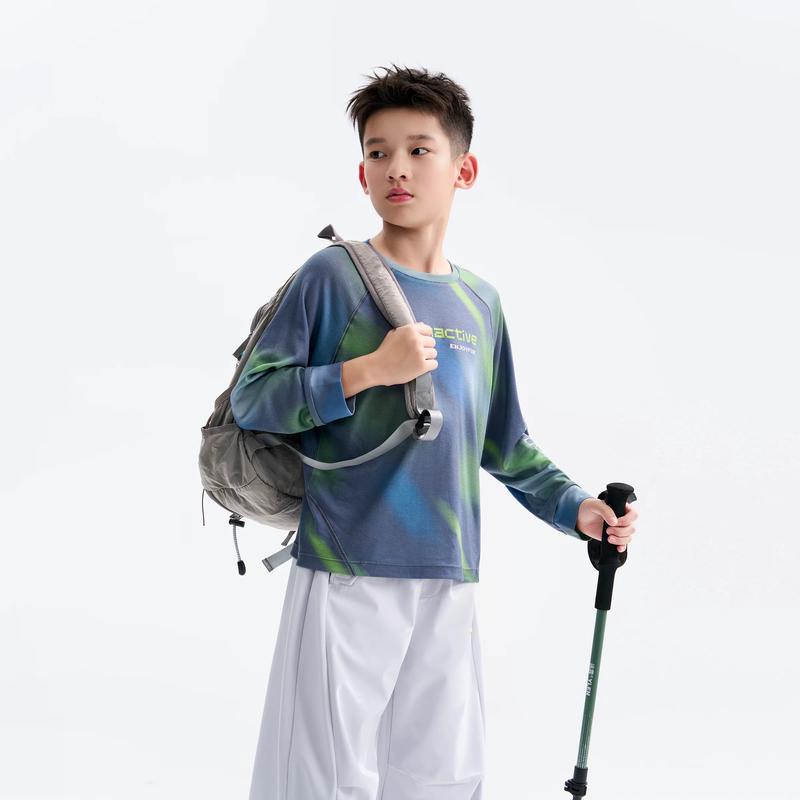 FUN ACTIVE Merino Tencel Wool Kids Long-Sleeve Sports T-Shirt