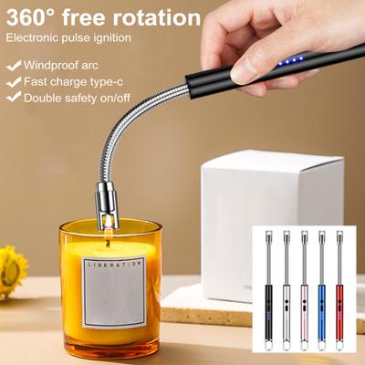 Electric Igniter 360-Degree Flexible Hose Design Portable Windproof Easy Ignition USB Rechargeable Pulse Igniter with Dual Safety Switches