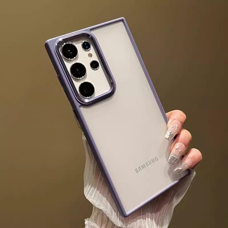 Samsung S25 Ultra Metal Lens Ring Cross-border S24 Plus Skin-feel Drop-proof Protective Case S23