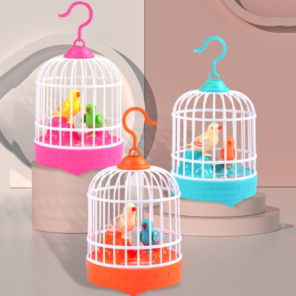 Realistic Voice Talking Electric Bird Sound Control Simulation Bird Cage  Kids Toy