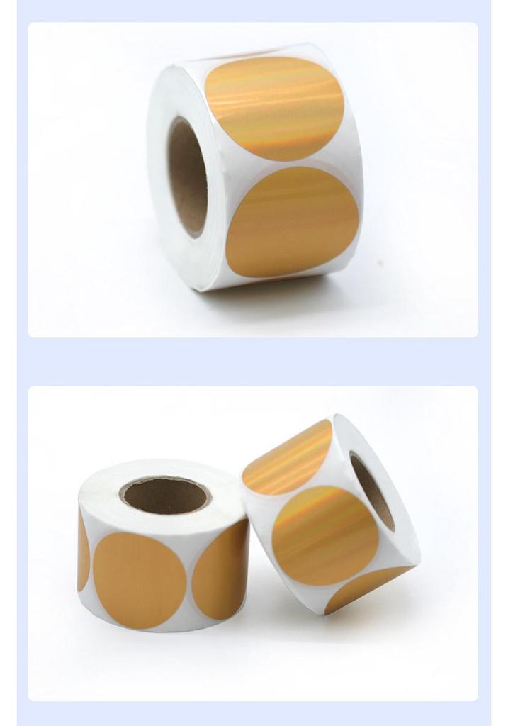 Gold Thermal Adhesive Round Sticker Paper for Lunch Box & Food Retention Labels