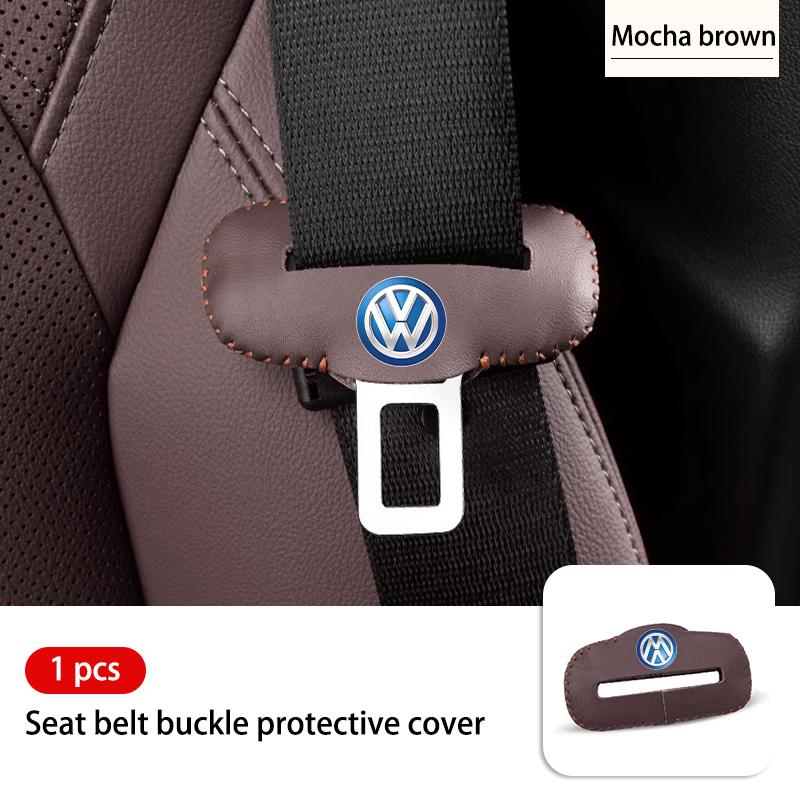Leather Car Seat Belt Buckle Clip Anti-Scratch Protector Auto Accessories For Volkswagen VW Scirocco Jetta Beetle Golf 4 5 6NO7